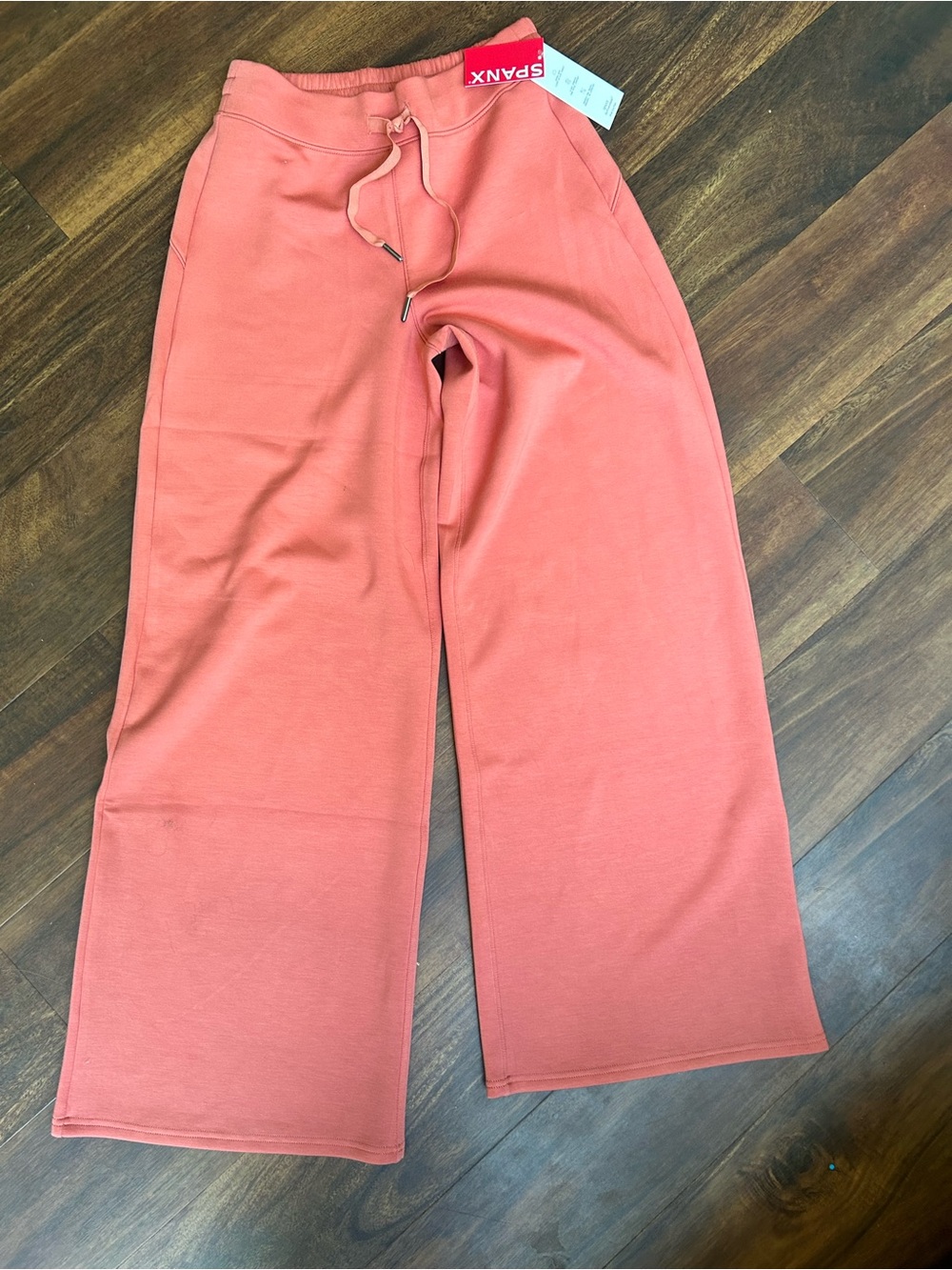 SPANX Women’s Wide-Leg Pull-On Sweatpants — Clay Coral Air Essentials
